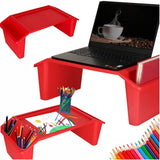 Laptopbord/bilbord för barn med organizer & mobilhållare röd 57x30cm