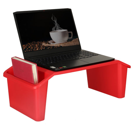 Laptopbord/bilbord för barn med organizer & mobilhållare röd 57x30cm