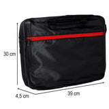 Laptopväska 15,6 tum vadderad nylon med axelrem svart/röd