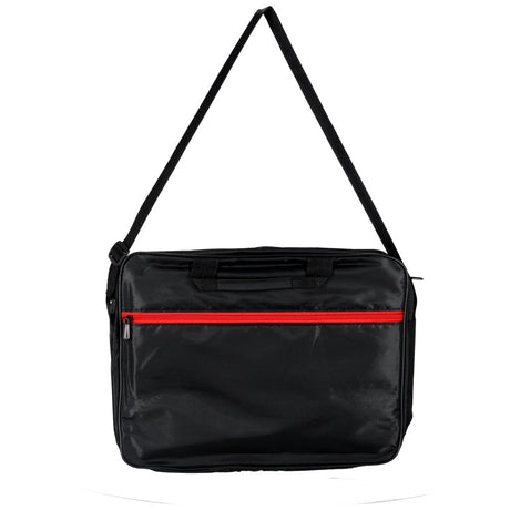 Laptopväska 15,6 tum vadderad nylon med axelrem svart/röd