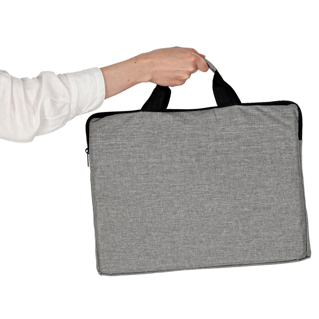 Laptopväska 15,6" vadderad Oxford-tyg grå/svart med extra ficka