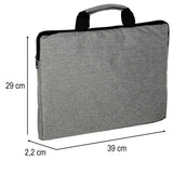 Laptopväska 15,6" vadderad Oxford-tyg grå/svart med extra ficka