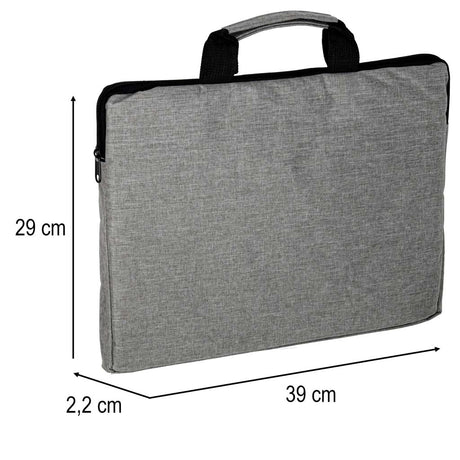 Laptopväska 15,6" vadderad Oxford-tyg grå/svart med extra ficka