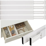 Lådavdelare bambu justerbar 42-56 cm vit, 4-pack