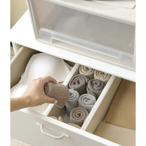 Lådavdelare bambu justerbar 42-56 cm vit, 4-pack