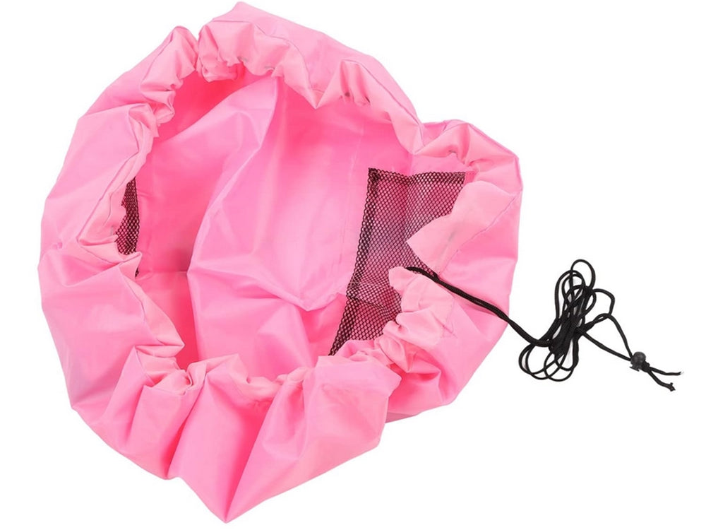 Lekmatta med förvaringspåse dragsko rosa Ø130 cm