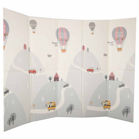 Lekmatta skum XPE 150x200 cm fällbar halkfri dubbelsidig gatumönster
