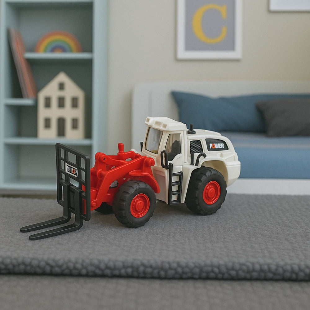Leksak gaffeltruck med lyftfunktion, ljus/ljud, 3x AG13 batterier ingår