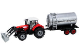 Leksak grävmaskintraktor med tank 26,5 cm röd friktionsdrift