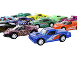 Leksaksbilar friktionsdrift 12-pack 1:64 med metallväska, 3+