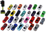 Leksaksbilar set 30-pack sportbilar & polisbilar 7 cm, från 3 år