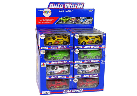 Leksaksbilar sportbil 1:43 friktionsdrift 4-pack plast 3+ år
