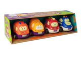 Leksaksbilar utryckningsfordon 4-pack med dragfunktion 9 cm 2+