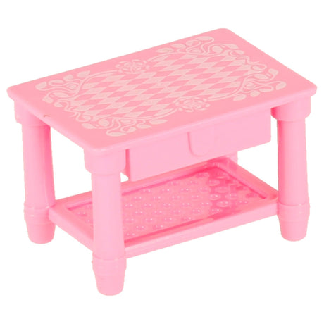 Leksaksbil glassbil camper med tillbehör 30 delar, rosa/vit, 3+