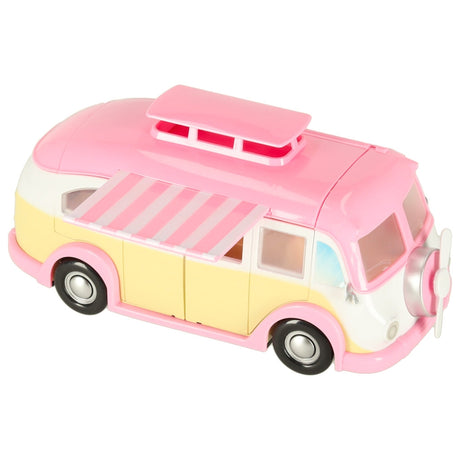 Leksaksbil glassbil camper med tillbehör 30 delar, rosa/vit, 3+