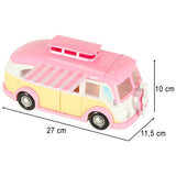 Leksaksbil glassbil camper med tillbehör 30 delar, rosa/vit, 3+