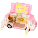 Leksaksbil glassbil camper med tillbehör 30 delar, rosa/vit, 3+
