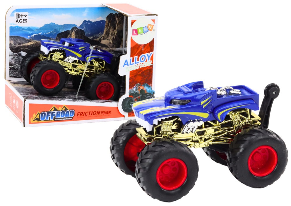 Leksaksbil off-road blå med gummihjul och hög fjädring 11 cm