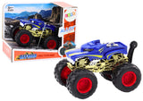 Leksaksbil off-road blå med gummihjul och hög fjädring 11 cm