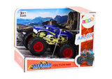 Leksaksbil off-road blå med gummihjul och hög fjädring 11 cm