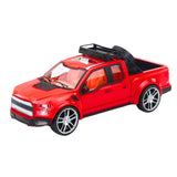 Leksaksbil off-road med friktionsdrift, bilsläp och sportbil 58,5 cm