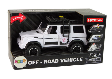 Leksaksbil offroad med friktionsdrift ljus & ljud vit 23 cm 3+ år