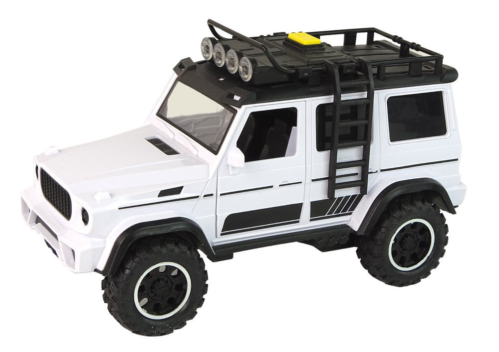 Leksaksbil offroad med friktionsdrift ljus & ljud vit 23 cm 3+ år