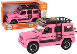 Leksaksbil offroad rosa 25 cm med friktionsdrift, ljud & ljus 3+