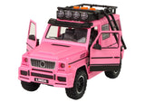 Leksaksbil offroad rosa 25 cm med friktionsdrift, ljud & ljus 3+