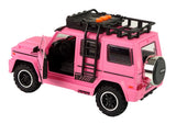 Leksaksbil offroad rosa 25 cm med friktionsdrift, ljud & ljus 3+