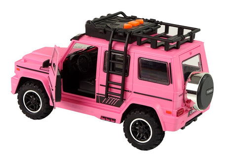 Leksaksbil offroad rosa 25 cm med friktionsdrift, ljud & ljus 3+