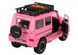 Leksaksbil offroad rosa 25 cm med friktionsdrift, ljud & ljus 3+