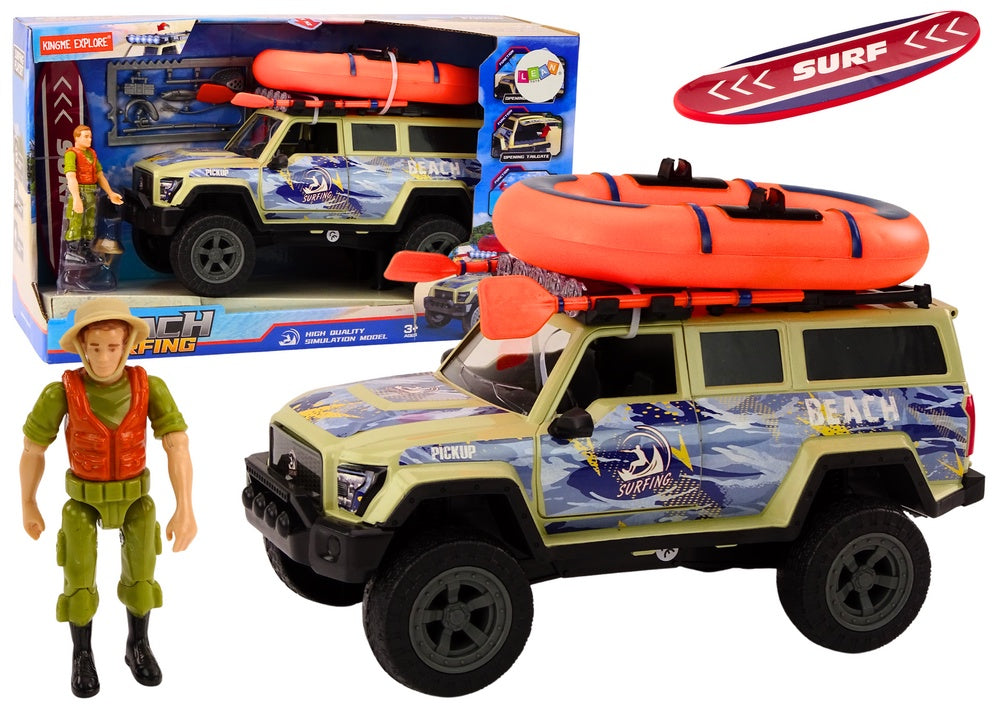 Leksaksbil off-road surfbil med surfare, surfbräda & tillbehör 3+
