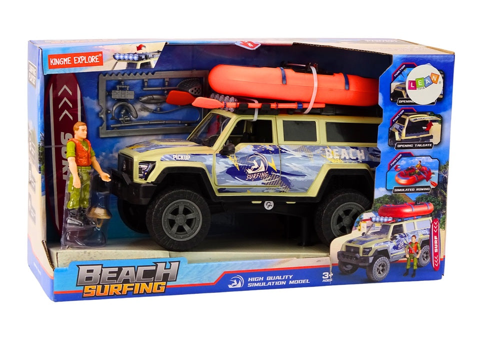 Leksaksbil off-road surfbil med surfare, surfbräda & tillbehör 3+