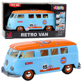 Leksaksbil retro van 26,5 cm med ljus/ljud och öppningsbara dörrar