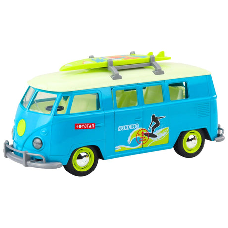 Leksaksbil surfvan retro 26,5 cm med ljus/ljud och avtagbar surfbräda