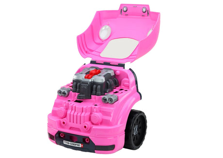 Leksaksbil verkstad DIY demonteringskit rosa med ljud/ljus, 3+ år