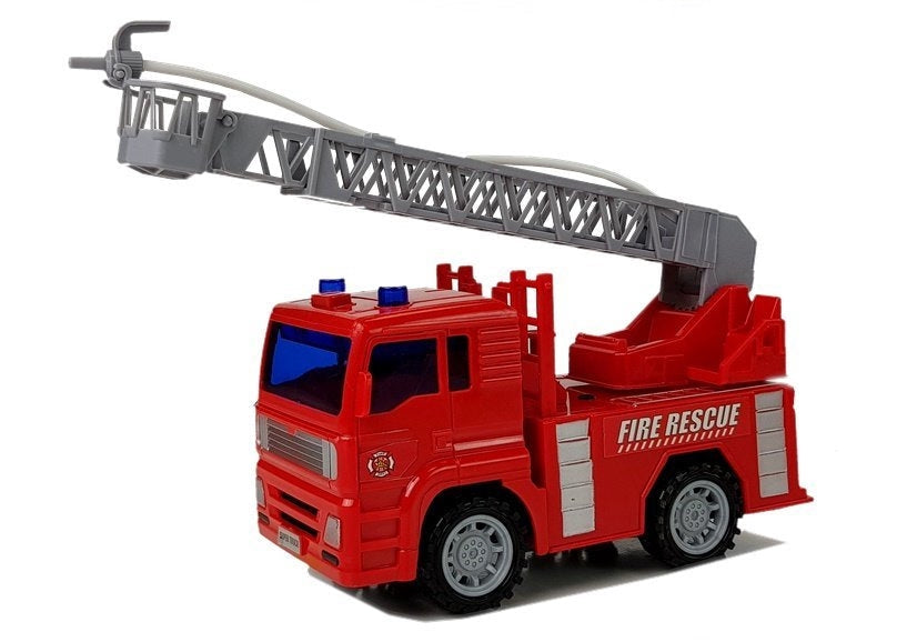 Leksaksbrandbil 1:20 med vattensprut, ljus/ljud och stege 16 cm