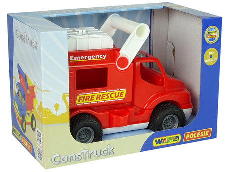 Leksaksbrandbil 24 cm med öppningsbara delar och gummihjul, 1+ år