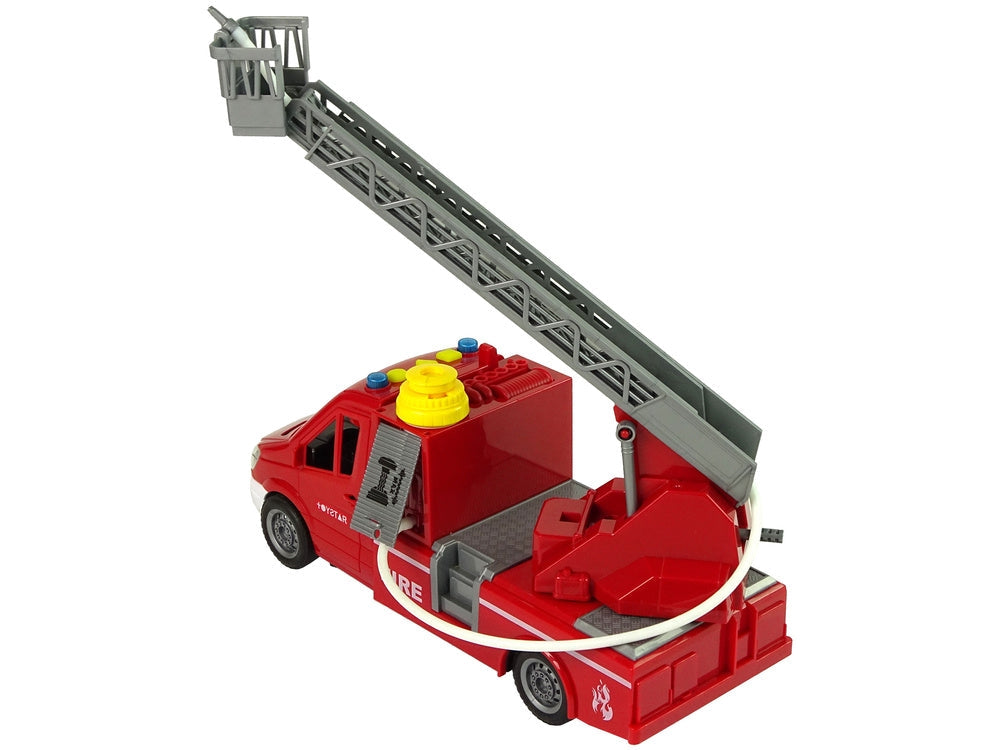 Leksaksbrandbil 36 cm med vattenspruta, ljus/ljud, friktionsdrift 3+