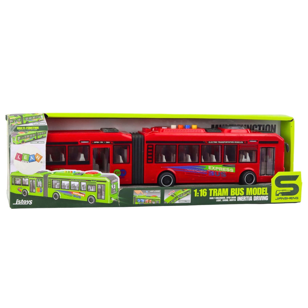 Leksaksbuss 1:16 med ljus och ljud, styrning på taket, 40 cm