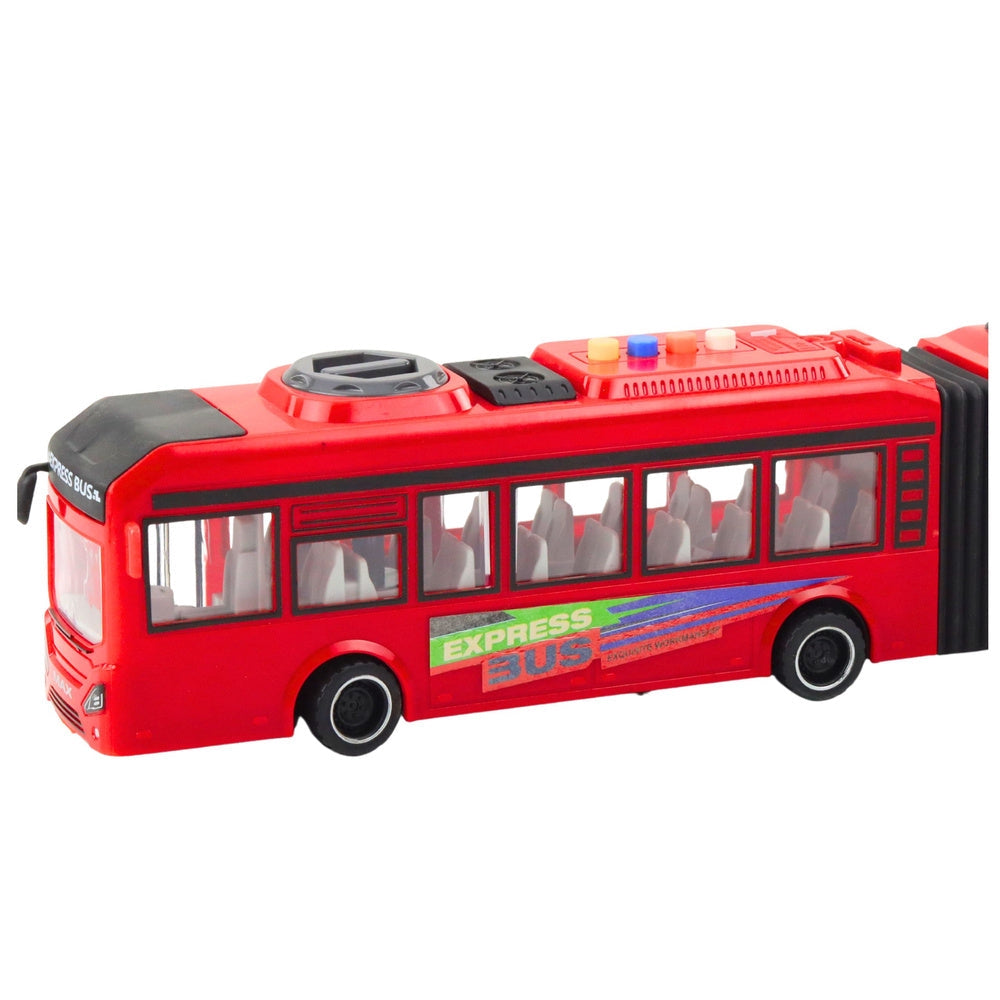 Leksaksbuss 1:16 med ljus och ljud, styrning på taket, 40 cm
