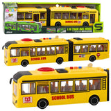 Leksaksbuss 1:16 skolbuss 40 cm med ljus/ljud, öppningsbara dörrar