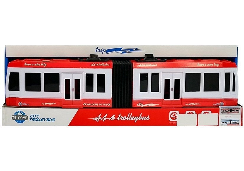 Leksaksbuss 47 cm med friktionsdrift och gummihjul, 3+ år