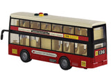 Leksaksbuss dubbeldäckare 26 cm med ljud & ljus friktionsdrift 3+