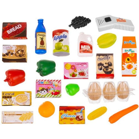 Leksaksbutikset med kassaapparat, skanner ljus/ljud & shoppingvagn
