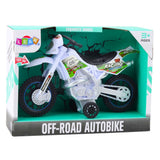 Leksakscross motorcykel med ljus/ljud 27 cm grön/vit inkl batterier
