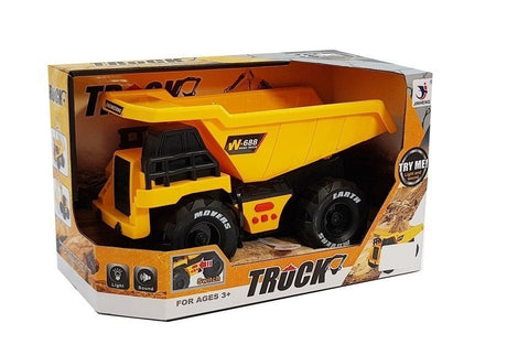 Leksaksdumper 25 cm med friktionsdrift, ljud och ljus, 3+ år
