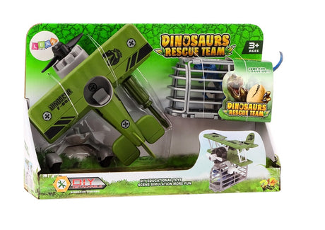 Leksaksflygplan med dinosauriebur och skruvmejsel, 3+ år