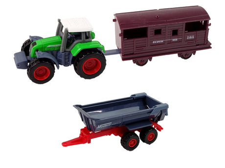 Leksaksfordon lantbruk set 12 delar metall/plast med 3 traktorer